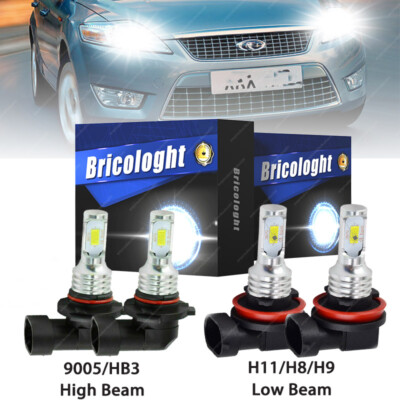 4x 9005+H11 LED Headlight Combo High Low Beam Bulbs Kit Super Bright White 6500K
