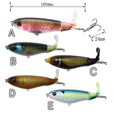 Whopper Popper Water Top Baits Rotating Tail Bass Trout Crankbaits 20201 26