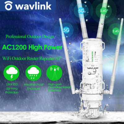 Wavlink Dual Band Outdoor WiFi Range Extender Booster Repeater 1200Mbps AC1200