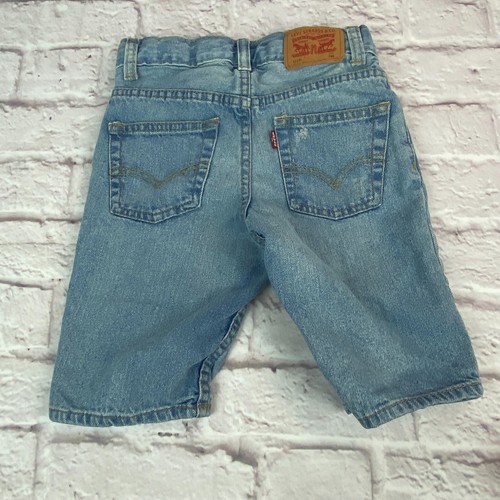 Levis Boys Jean Shorts 511 Slim Fit Distressed Denim Size 7 Light Wash Blue - Picture 4 of 10