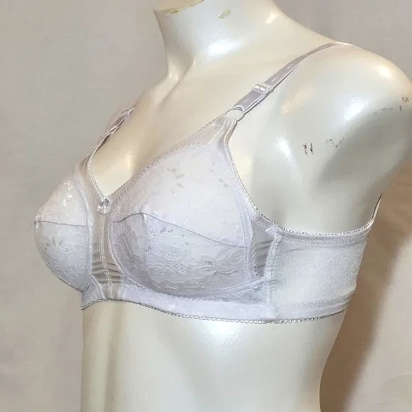 Juego de 2 sujetadores vintage NUEVO STOCK ANTIGUO Dynashape Intima 38C encaje blanco Foto 3 de 4