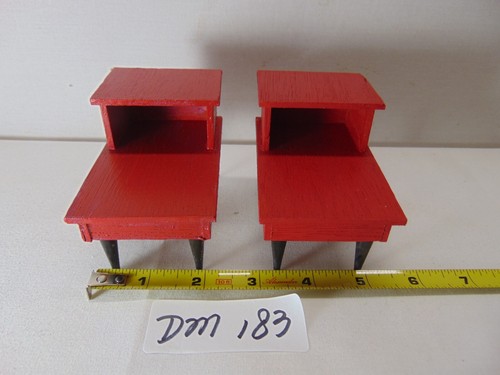 Dollhouse Vintage MCM Mid Century Modern Lot of 2 End Tables Tiered Level