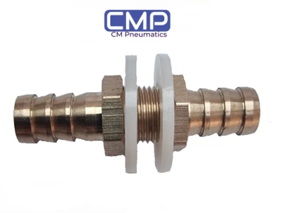 COYOTE MOON Motorsport Bulkhead Fitting Brass Barb with Nylon washers, Adapter Fuel 8mm
