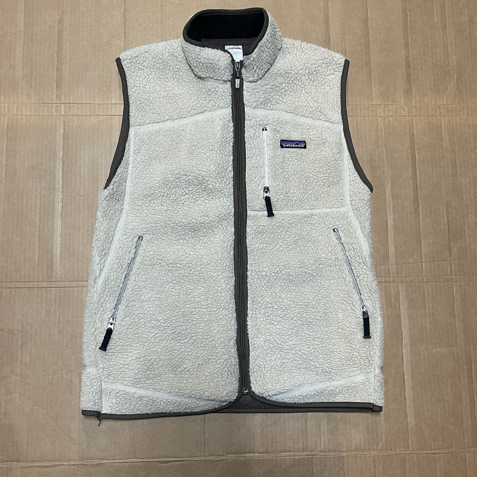 Patagonia Retro Fleece/Sherpa Vest Natural Deep Pile Cream Brown Men's Sz L