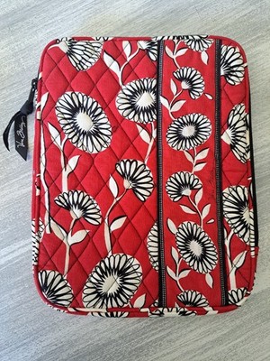 Vera Bradley Retired Deco Daisy iPad Tablet Sleeve Padded Red Black Floral 8x10