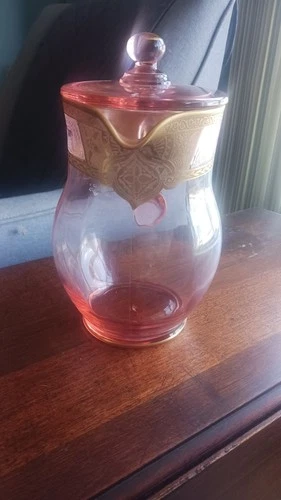 Vintage Cambridge Depression Glass Pink Optic  Pitcher