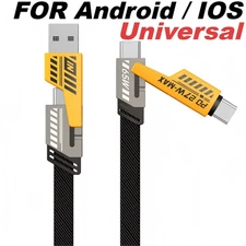 1M USB-C Cable 4-in-1 Fast Charging Cable & Data Sync for Samsung Galaxy/iphone