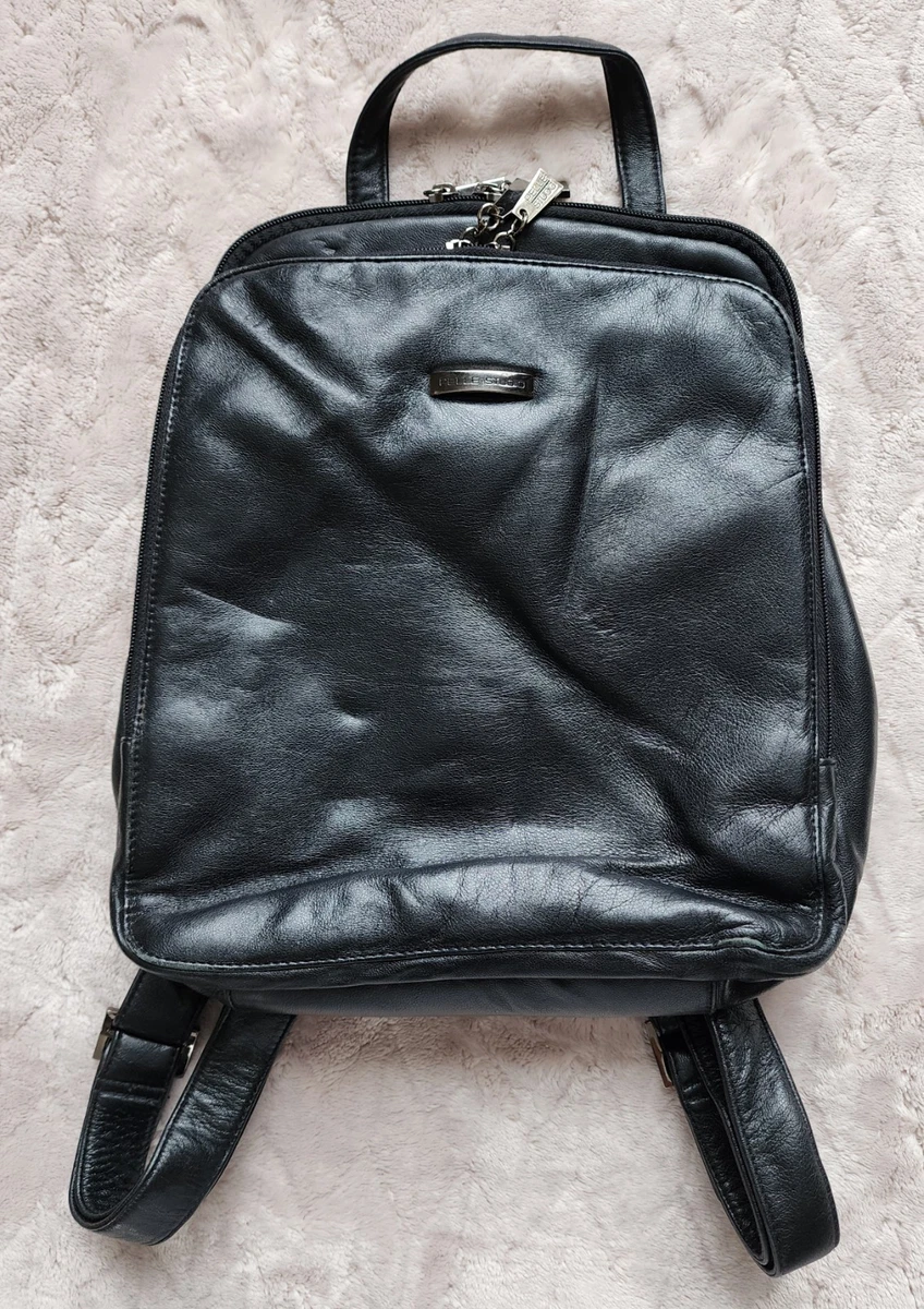 Pelle Studio Genuine Leather Backpack Pelle Studio (Wilson Leather) Black leather backpack | eBay main image 3