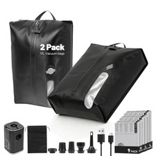 BHQRJMV 11-PACK TRAVEL VACUUM BAGS WITH PUMP, 2 17L TPU IP67 WATERPROOF - SMALL