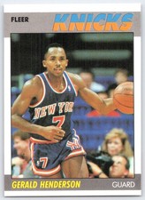 1987-88 Fleer #50 Gerald Henderson New York Knicks