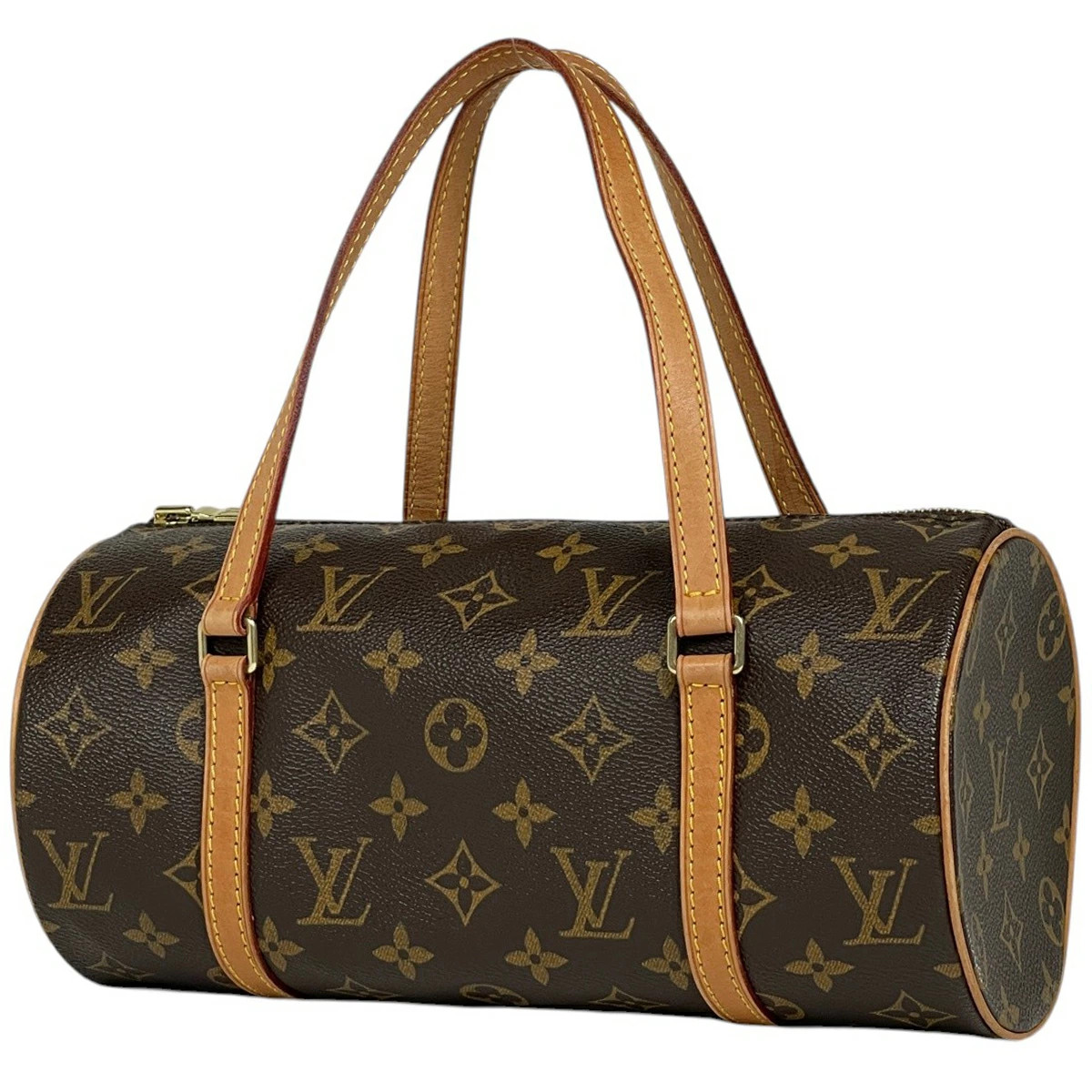 Louis Vuitton Papillon 26 Barrel Bag Cylindrical Old Model Handbag Monogram Brow