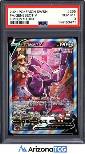 Pokemon 2021 Genesect V 255/264 Full Art Fusion Strike GEM MINT PSA 10