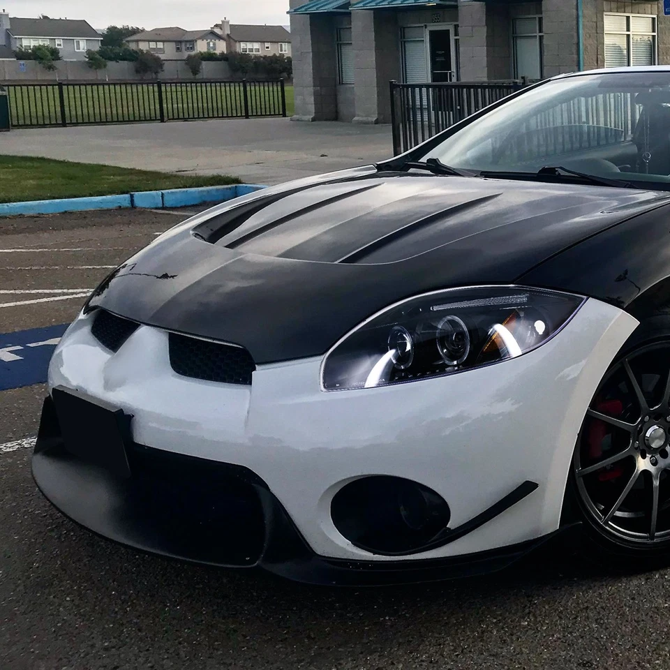 Jet Black Projector Headlights Fits 2006-2012 Mitsubishi Eclipse LED Halo 06-11 Foto 2 de 4