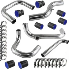 Polished Intercooler Pipe & Blk/Blu Boot Kit For Acura Integra For Honda 1990-01