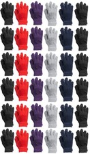 36 Pairs of Gloves Bulk Thermal Winter Hat Solid Black Assorted Gloves 
