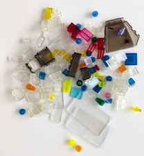 Bulk assorted COLOR & CLEAR TRANSPARENT ICE WATER WINDOW GLASS PART PIECES NEON