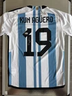 Sergio Aguero Signed Argentina FC Home Soccer Jersey #19 with Beckett COA
