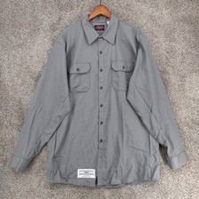 Bulwark FR Shirt Mens XL Long Gray Cat 2 2112 Long Sleeve Button Work