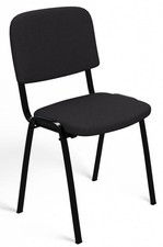 BDW Konferenzstuhl Stapelbar - Besucherstuhl, Polsterstuhl, Schwarz