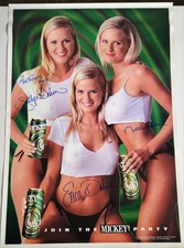 Vintage 1999 Mickey's Malt Liquor 19"x27" Poster Autographed by Dahm Triplets #3