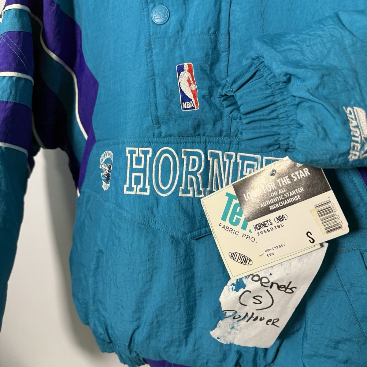 Charlotte Hornets Vintage 90s Starter Pullover Jacket Size mens S