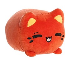 Aurora Enchanting Tasty Peach Thai Tea Meowchi Stuffed Animal - Red 7 Inches