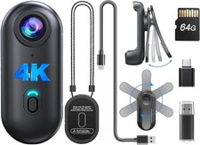 BOBLOV HD 4K Portable Police wearable Cam Mini Body Camera w/ Audio Record 64GB