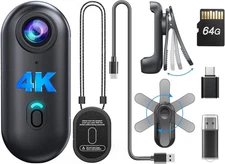 BOBLOV HD 4K Portable Police wearable Cam Mini Body Camera w/ Audio Record 64GB