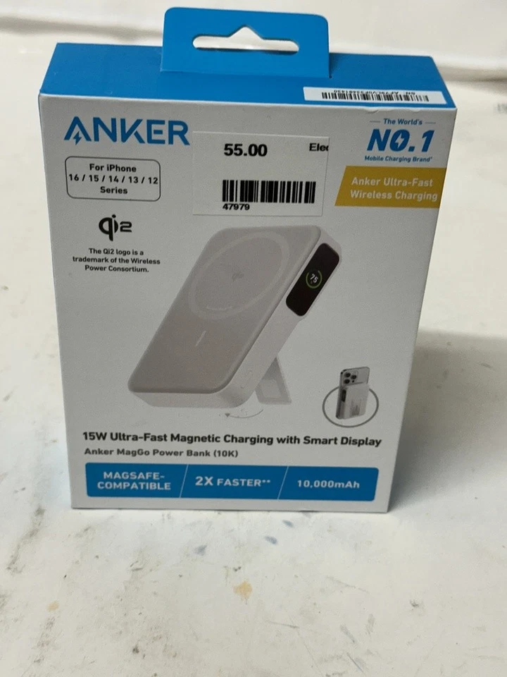 Anker MagGo Power Bank 10K carregamento magnético ultra rápido com tela inteligente (47979) - Imagem 4 de 4