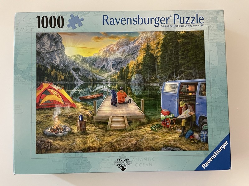 RAVENSBURGER •Calm Campsite• 1000pc 2019 Jigsaw Puzzle Wanderlust COMPLETE