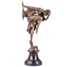 Bronze Skulptur Tänzerin Ankara Dancer auf Marmor Sockel nach Demetre Chiparus