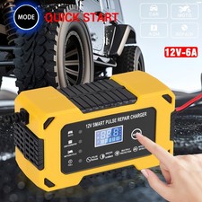 Car Battery Charger 12V 6A Fast Charger Automatic Smart Pulse Repair AGM/GEL UK