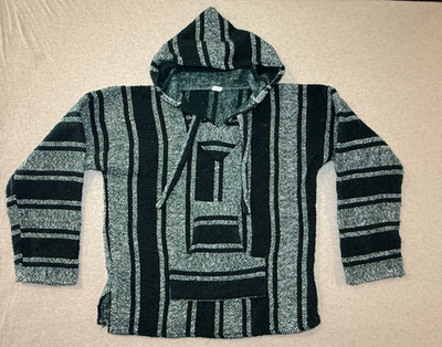 Atesanias. 100% Acrylic. Kid size Medium.Green & Black. Sweater with hood.