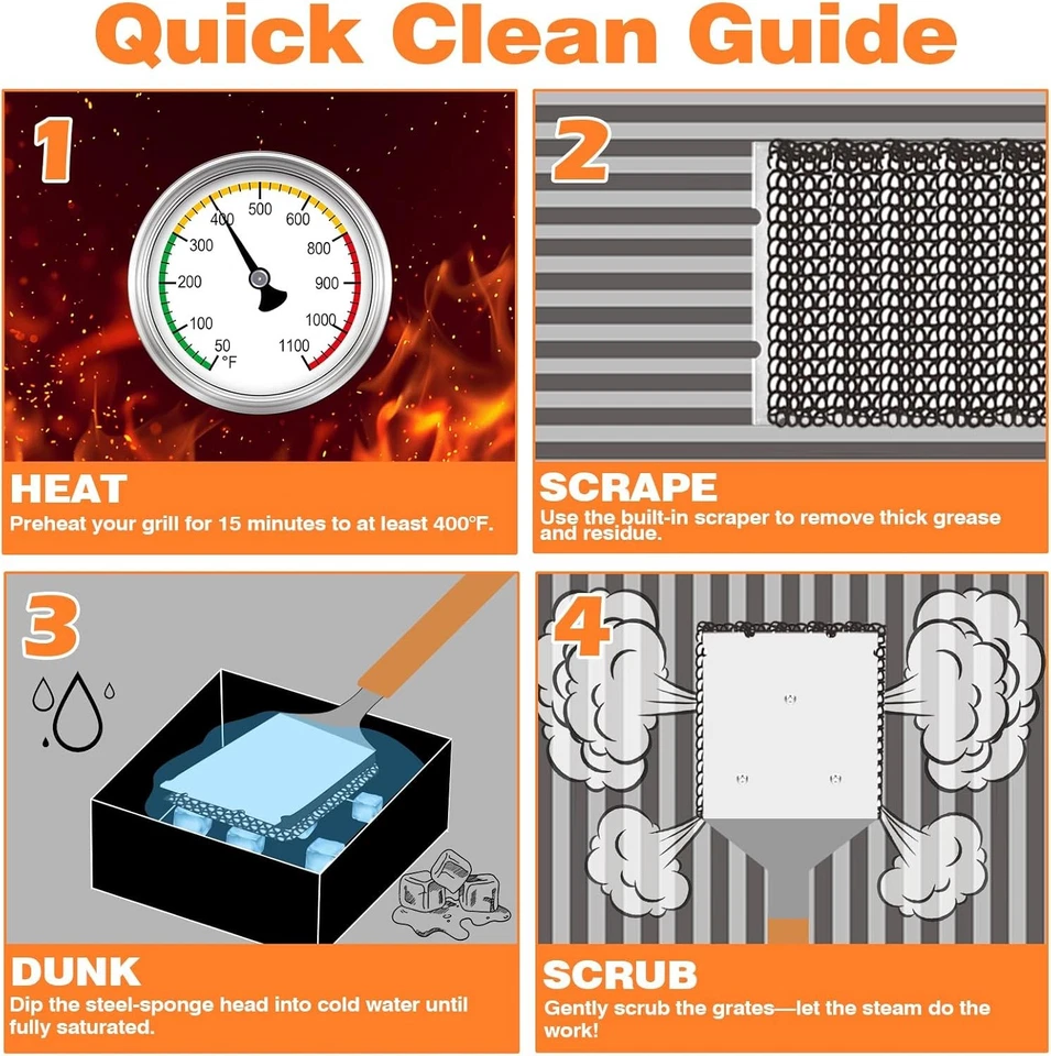 Cepillo para parrilla sin cerdas con cabezal de repuesto mango de madera limpiador de barbacoa Foto 4 de 4