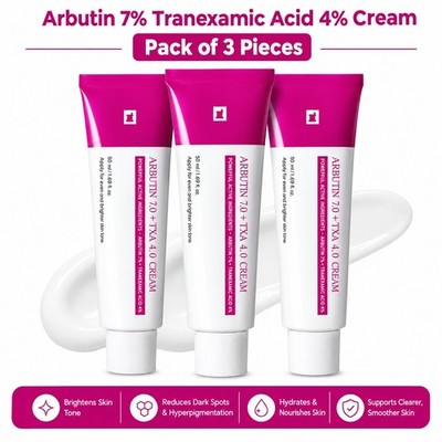 Arbutin 7% Tranexamic Acid 4% Cream 50ml Brightening K-Beauty Skin Care Pack 3