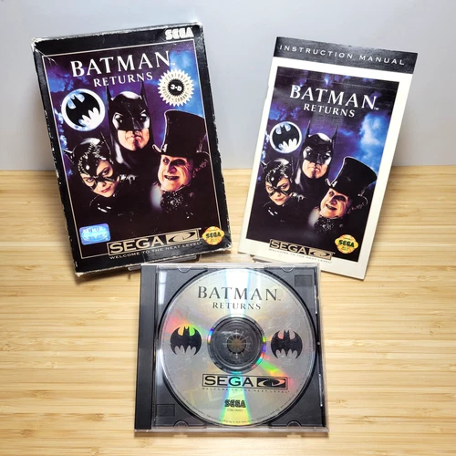 Batman Returns (Sega CD, 1993) - Black Box CIB Complete Retail - Tested
