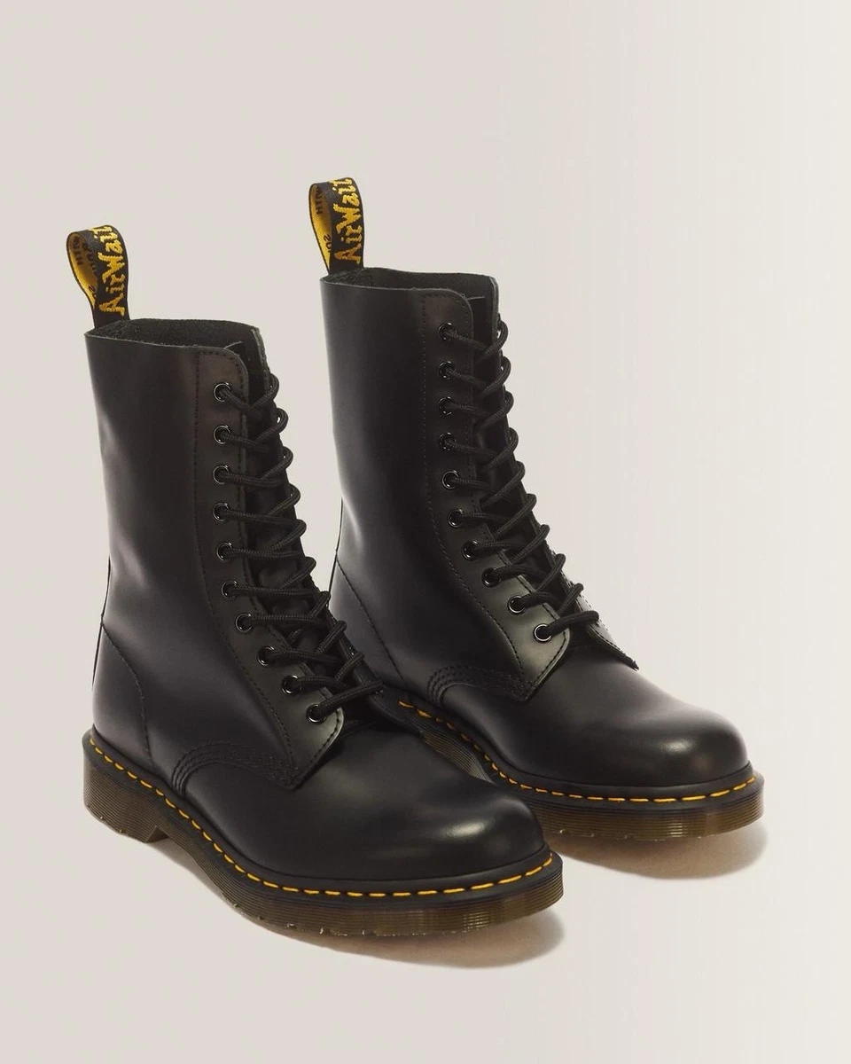 Dr Martens 1490 Black Leather 14 Eye Hole Combat Boots US Men 7 Women 8 UK 6 1490BlackVirginia_1200x1200.  main image 4