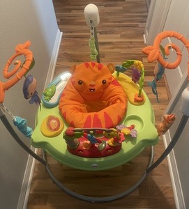 Fisher Price Bouncer Tiger Time Jumperoo Activity Center Music, Lights & Sounds
