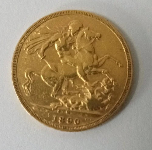 1890 Victoria Gold Sovereign — photo from the most recent tracked eBay sale
