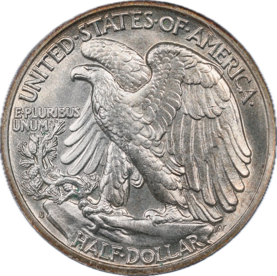 1942-S 50C MS65 Walking Liberty Half Dollar - NGC MS65 - Rim Toned - Image 2 of 4