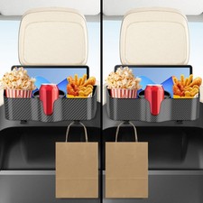 Car Headrest Backseat Organizer with Cup Holder,3 in 1 Black