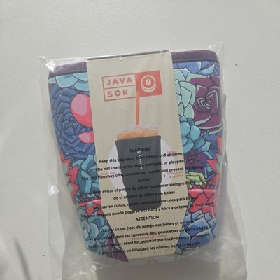 Sok it Extra LARGE cold cup sleeve SUCCULENTS print NEW 30-32oz