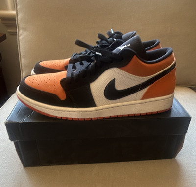 Jordan Air Jordan 1 Low Orange/Black/White Men's Low Top Lace-Up Sneakers