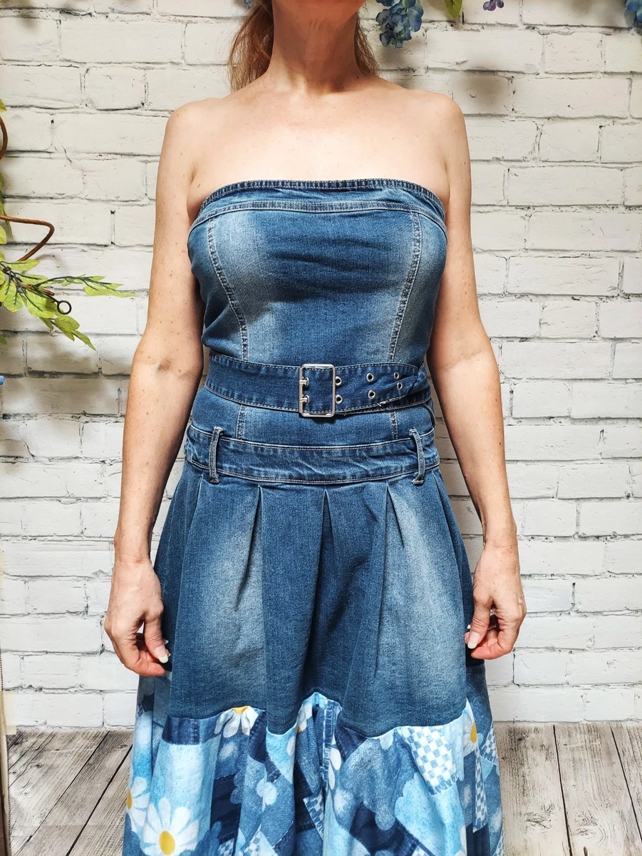 upcycled denim dress Mirto Knit Sleeveless Dress Liberty Blue / M (US 4)