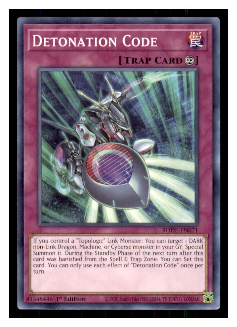 Yugioh Detonation Code BODE-EN071 1st Edition Burst of Destiny LP