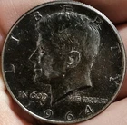 1964 Kennedy Half Dollar 90% Silver Dark Blue Toning Both Sides Nice Eye Appeal