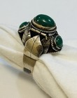 Vintage Sterling Silver Turquoise Poison Ring Size 8/ Adjustable — photo 1