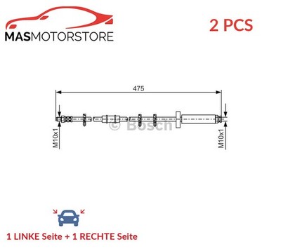BREMSSCHLAUCH BREMSLEITUNG PAAR VORNE OBERE BOSCH 1 987 476 329 2PCS P NEU