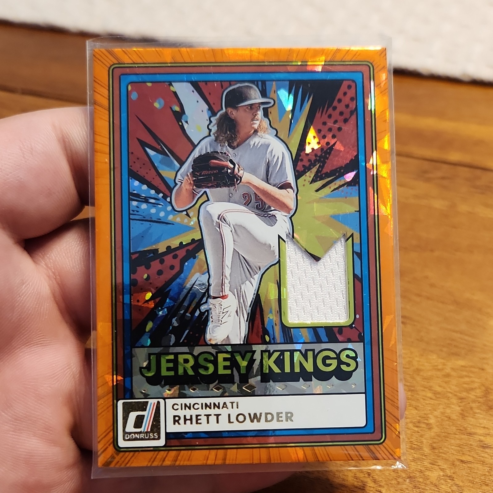 2026 Panini Donruss Jersey Kings ORANGE ICE Jersey Card #JK-RL Rhett Lowder Reds