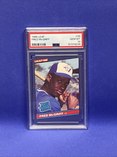 1986 LEAF - Fred McGriff #28 - Graded PSA 10 GEM MINT ! Super Low POP 62 !